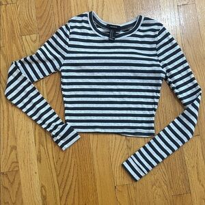 Forever 21 Black and White Striped Top